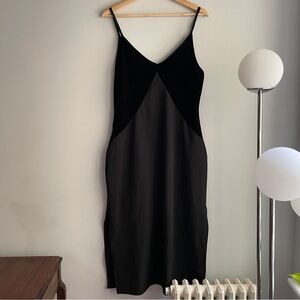 Hutch Design Black Strappy Mini Dress V Back Velvet L